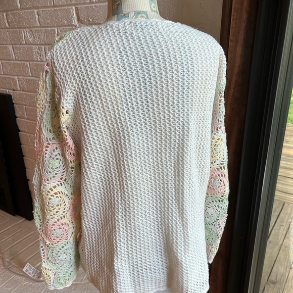 Vintage BFA Classics crocheted pastel sweater size L - Picture 5 of 7